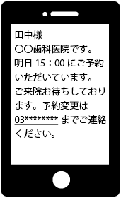 前日に予約確認のリマインド