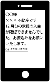 入金確認案内のSMS