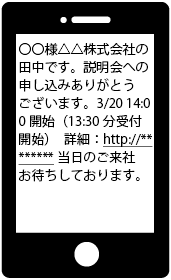 説明会前日の確認・説明会情報をSMSで送信