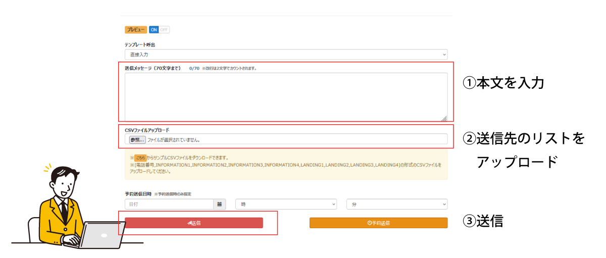 SMSをか活用した安否確認