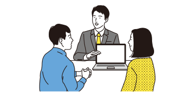 １社に１人専属で営業担当が就きます